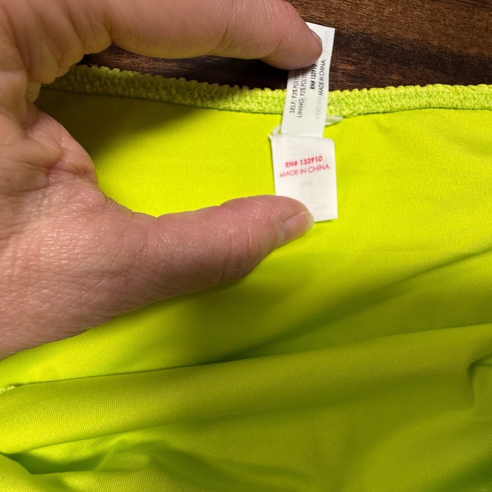 Show Me Your Mumu Bikini Bottoms Women XXL Neon Lime Smocked Crinkle Festival - Picture 4 of 7